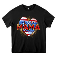 Black American mama heart Heavy Core Tee - Zillion Design Studio