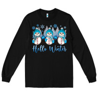 Black snowman hello winter Long Sleeve Tee - JahusDesignShop