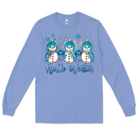 Colony Blue snowman hello winter Long Sleeve Tee - JahusDesignShop