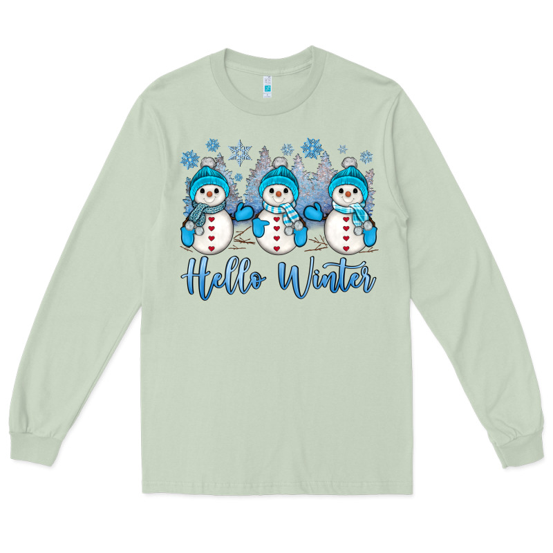 Snowman Hello Winter Long Sleeve Tee by JahusDesignShop | Teevron
