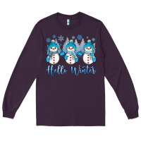 Plum snowman hello winter Long Sleeve Tee - JahusDesignShop