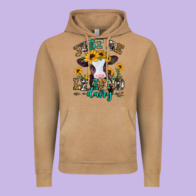 Just Be Legend Dairy Heifer Vintage Hoodie Designed By Jasminsmagicworld