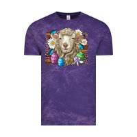 Cloud Purple easter sheep eggs butterfly daisys leopard glitter wooden Vintage Tee - Artiststas