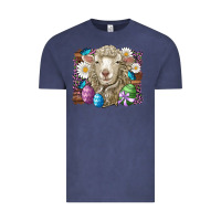Vintage Denim easter sheep eggs butterfly daisys leopard glitter wooden Vintage Tee - Artiststas