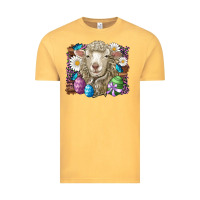 Vintage Mustard easter sheep eggs butterfly daisys leopard glitter wooden Vintage Tee - Artiststas