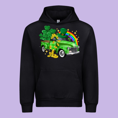 Western Truck St. Patrick's Day Urban Hoodie Designed By Howdyjamesfarm