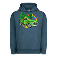 Pigment Midnight Navy western truck St. Patrick's Day Urban Hoodie - HowdyJamesFarm