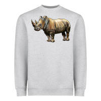 Heather Grey Rhino Illustrations Heavyweight Sweatshirt - LillyAllenDesigns