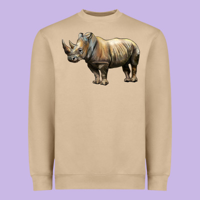 Rhino Illustrations Heavyweight Sweatshirt Designed By Lillyallendesigns