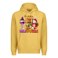 Antique Gold Happy Hallothanksmas wine glass and coffee Premium Hoodie - NancyCooperArtShop
