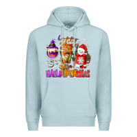 Blue Mist Happy Hallothanksmas wine glass and coffee Premium Hoodie - NancyCooperArtShop
