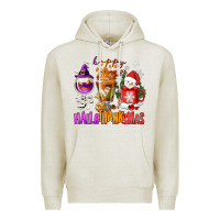 Oatmeal Heather Happy Hallothanksmas wine glass and coffee Premium Hoodie - NancyCooperArtShop