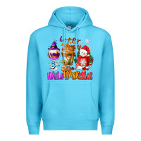 Ocean Blue Happy Hallothanksmas wine glass and coffee Premium Hoodie - NancyCooperArtShop