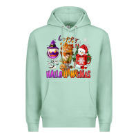 Seafoam Happy Hallothanksmas wine glass and coffee Premium Hoodie - NancyCooperArtShop