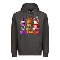 Smoke Happy Hallothanksmas wine glass and coffee Premium Hoodie - NancyCooperArtShop