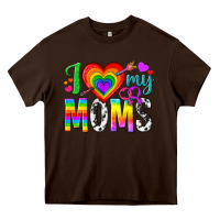 Chocolate Brown i love my moms Heavy Core Tee - texasbilliewilder