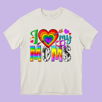 I Love My Moms Heavy Core Tee Designed By Texasbilliewilder