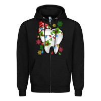 Black Christmas Teeth Dentist Zipper Hoodie - MaliasSmallBusiness