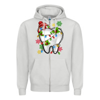 Dove Grey Christmas Teeth Dentist Zipper Hoodie - MaliasSmallBusiness