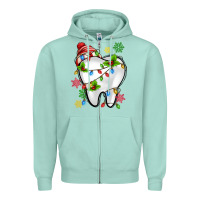 Seafoam Christmas Teeth Dentist Zipper Hoodie - MaliasSmallBusiness