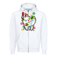 White Christmas Teeth Dentist Zipper Hoodie - MaliasSmallBusiness