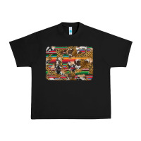 Black western serape cowhide and leopard background Urban Heavy Tee - Artiststas