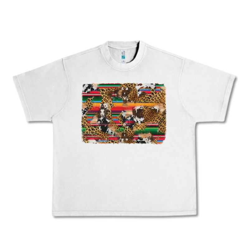 Western Serape Cowhide And Leopard Background Urban Heavy Tee by Artiststas | Teevron
