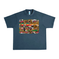 Midnight Navy western serape cowhide and leopard background Urban Heavy Tee - Artiststas