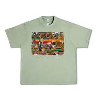 Oil Green western serape cowhide and leopard background Urban Heavy Tee - Artiststas