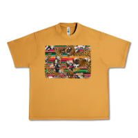 Peanut Butter western serape cowhide and leopard background Urban Heavy Tee - Artiststas