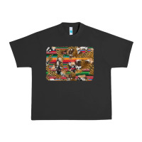 Pigment Black western serape cowhide and leopard background Urban Heavy Tee - Artiststas
