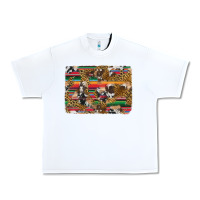 White western serape cowhide and leopard background Urban Heavy Tee - Artiststas