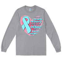 Heather Grey survivor malia Long Sleeve Tee - MaliasSmallBusiness