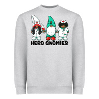 Heather Grey hero gnomies african american nurse gnomies medical gnomies Heavyweight Sweatshirt - BarkalooDesign