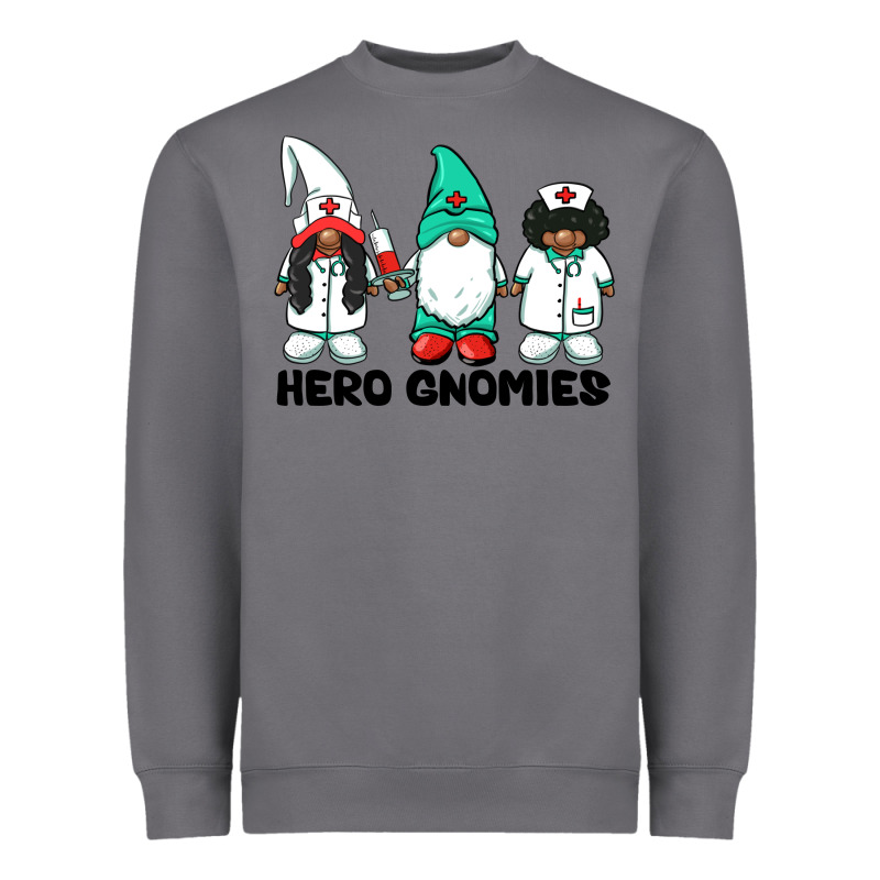 Hero Gnomies African American Nurse Gnomies Medical Gnomies Heavyweight Sweatshirt by BarkalooDesign | Teevron