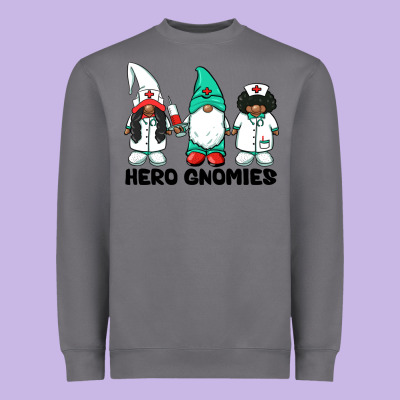 Hero Gnomies African American Nurse Gnomies Medical Gnomies Heavyweight Sweatshirt Designed By Barkaloodesign
