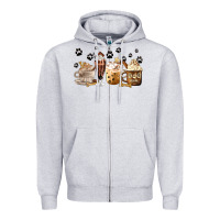 Heather Grey Dog Mom Coffee Lover Coffee Cups Zipper Hoodie - MaliasSmallBusiness