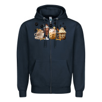 Navy Dog Mom Coffee Lover Coffee Cups Zipper Hoodie - MaliasSmallBusiness