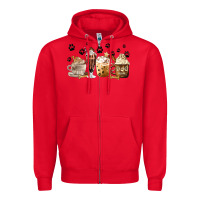 Red Dog Mom Coffee Lover Coffee Cups Zipper Hoodie - MaliasSmallBusiness