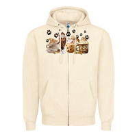 Sandshell Dog Mom Coffee Lover Coffee Cups Zipper Hoodie - MaliasSmallBusiness