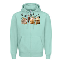 Seafoam Dog Mom Coffee Lover Coffee Cups Zipper Hoodie - MaliasSmallBusiness