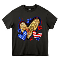 Asphalt American flag heart leopard Heavy Core Tee - Zillion Design Studio