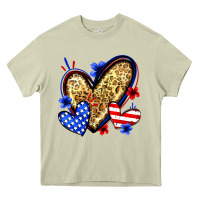 Mossy American flag heart leopard Heavy Core Tee - Zillion Design Studio