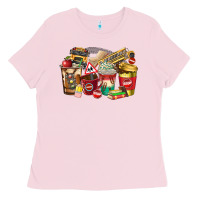 Bubblegum Pink school bus driver coffee cups Ladies Tee - texasbilliewilder