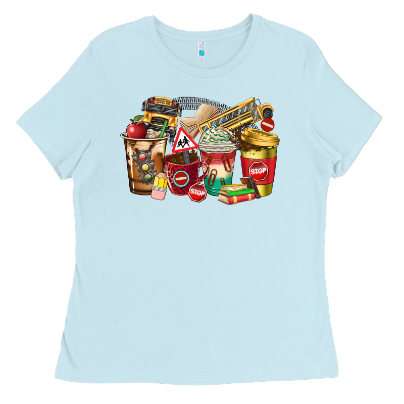 School Bus Driver Coffee Cups Ladies Tee by texasbilliewilder | Teevron
