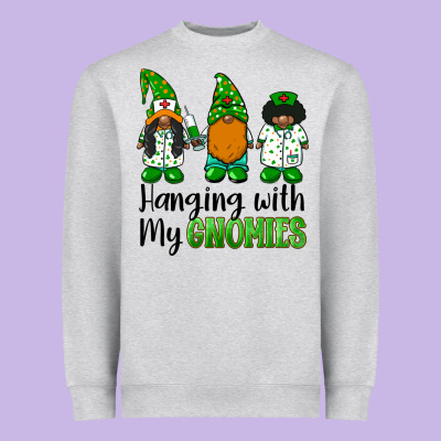 Hanging With My Gnomies African American Nurse Gnomies Heavyweight Sweatshirt Designed By Barkaloodesign