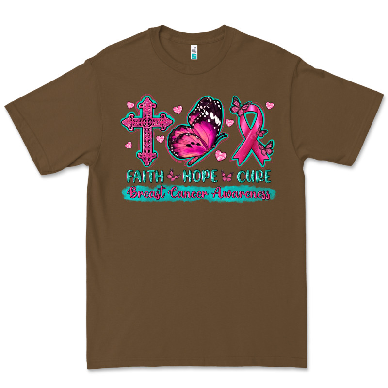 Faith Hope Cure Breast Cancer Awareness Premium Tee by texasbilliewilder | Teevron