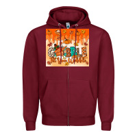 Burgundy gobble til you wobble tumbler Zipper Hoodie - MaliasSmallBusiness