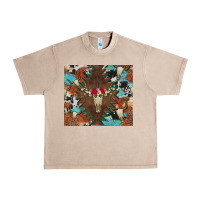 French Oak western floral bullskull cowhide and leopard Urban Heavy Tee - Artiststas