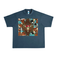 Midnight Navy western floral bullskull cowhide and leopard Urban Heavy Tee - Artiststas